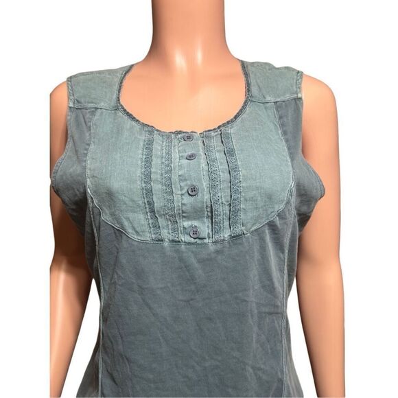 Pulp women's crew neck button front embellished sleeveless henley tank top M - Picture 4 of 6